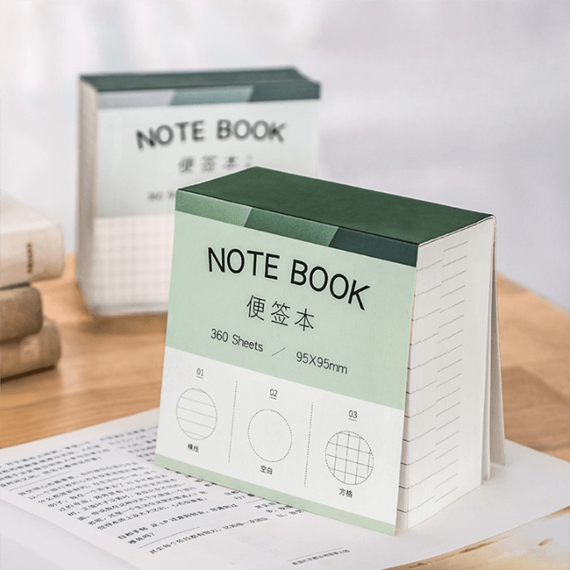 Simple creative large-capacity square paper brick thickened memo pad horizontal line square blank three-in-one note paper memo note message to-do list Memo note - CHL-STORE 