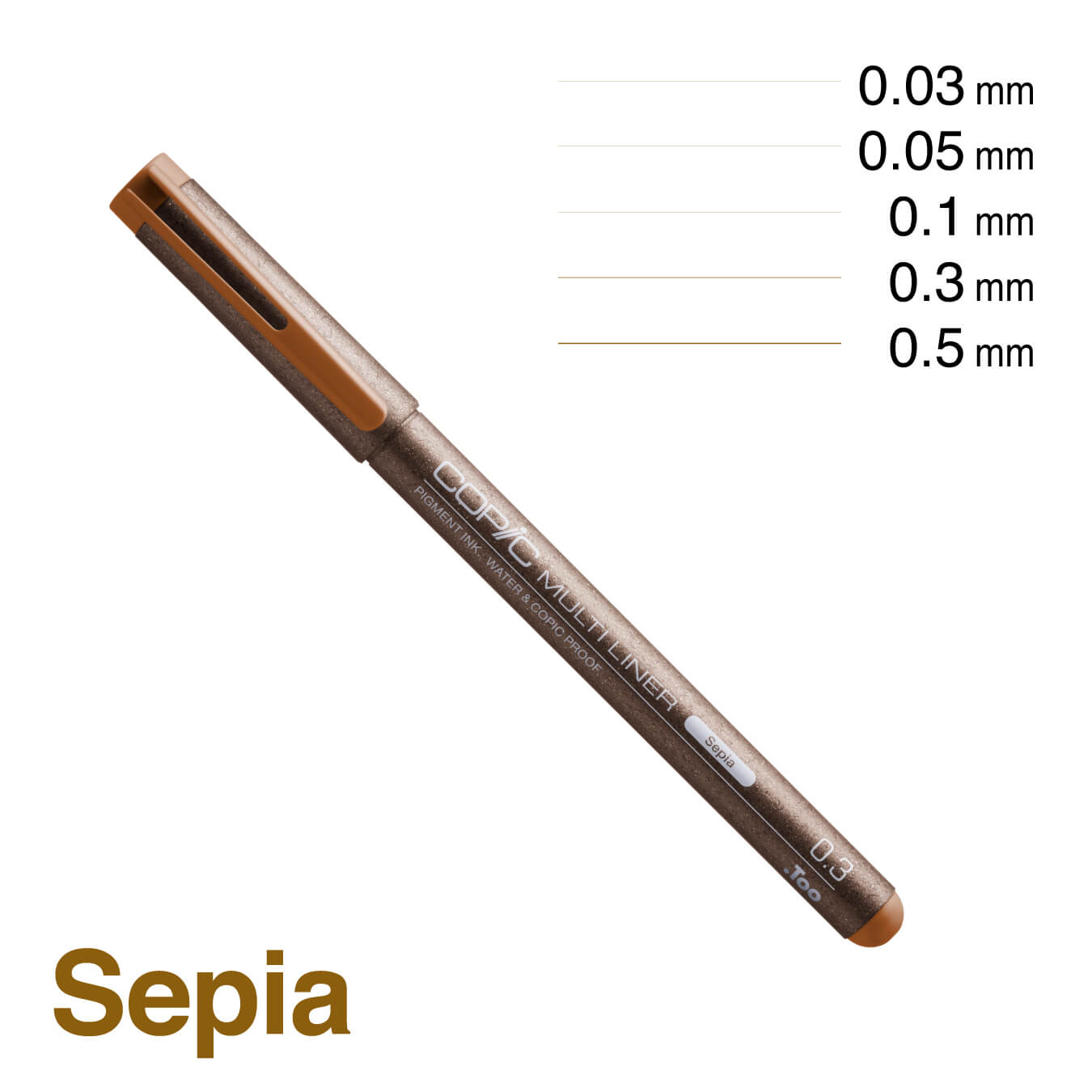 COPIC 0.1mm 0.05mm water based drawing pen technical pen dark brown cobalt blue