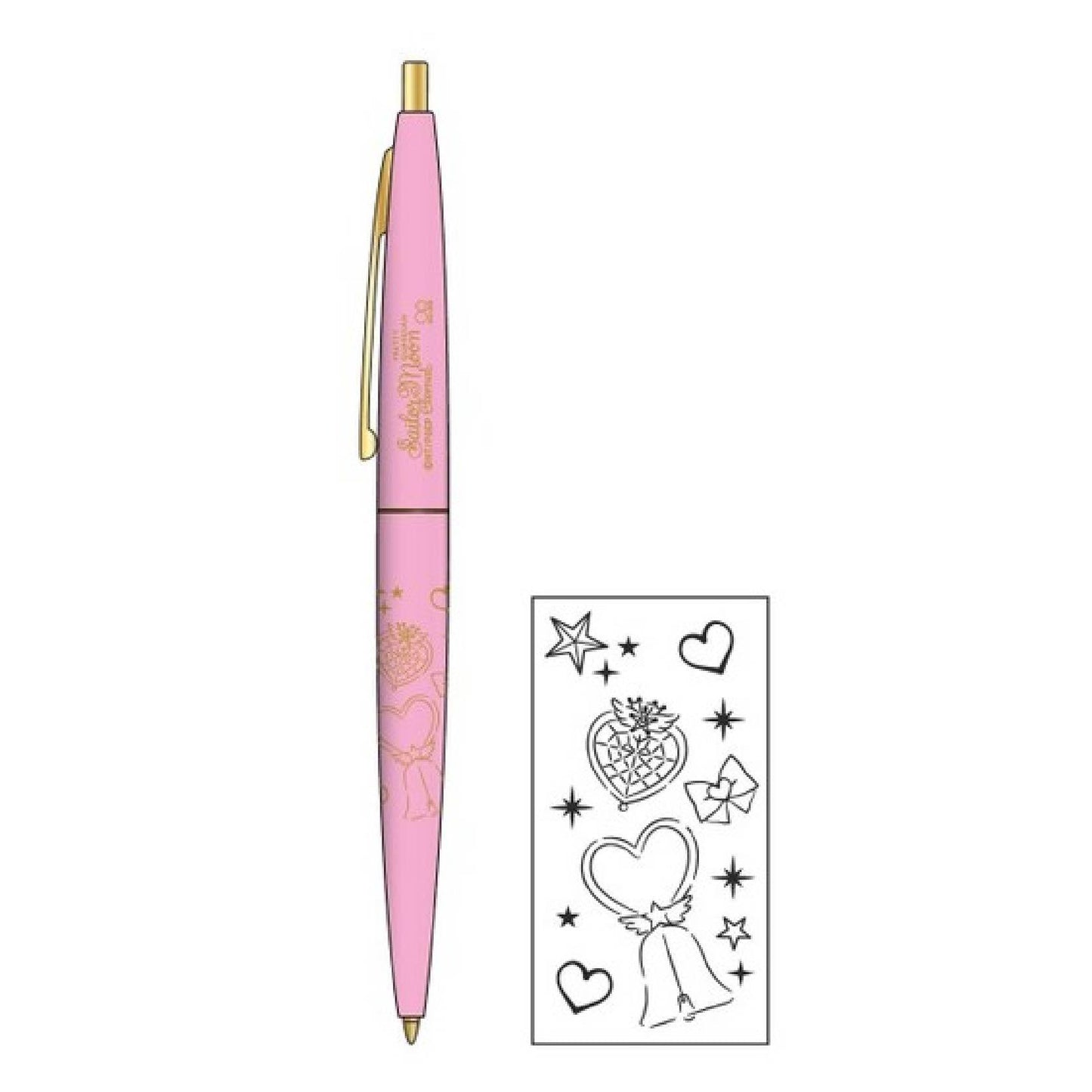Sun-Star X BIC S46507 CLIC Gold Sailor Moon 0.5mm Tinta Hitam Tinta Tinta Bermer telah Pemodelan Pena berminyak
