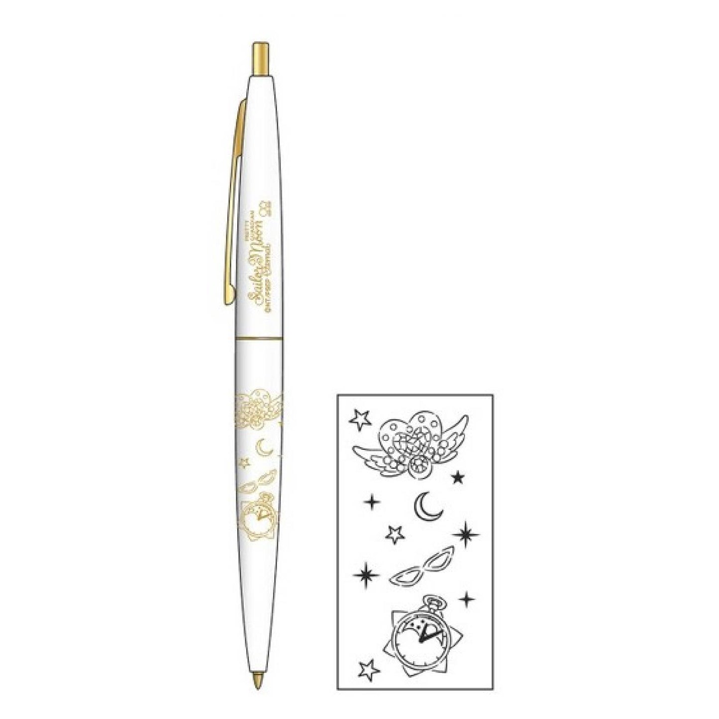 Sun-Star X BIC S46507 CLIC Gold Sailor Moon 0.5mm Tinta Hitam Tinta Tinta Bermer telah Pemodelan Pena berminyak