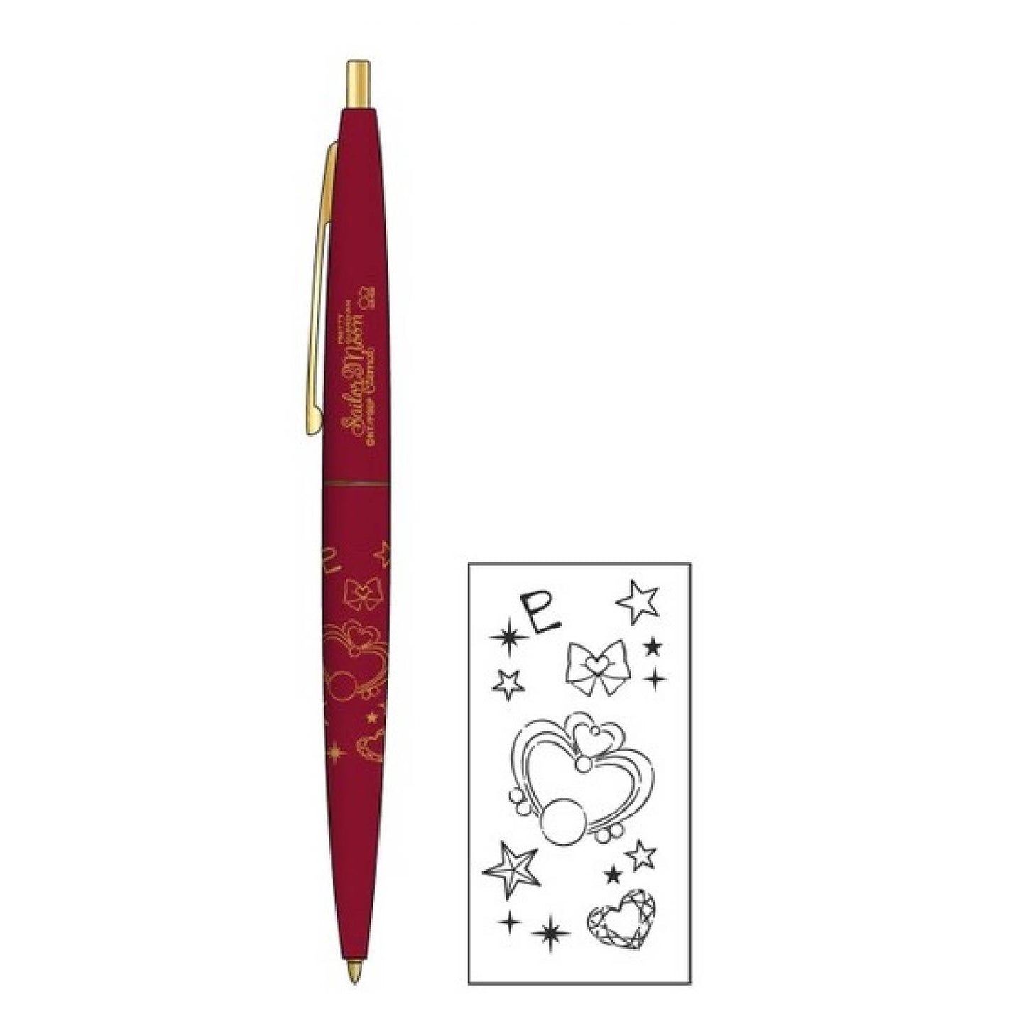 Sun-Star X BIC S46507 CLIC Gold Sailor Moon 0.5mm Tinta Hitam Tinta Tinta Bermer telah Pemodelan Pena berminyak