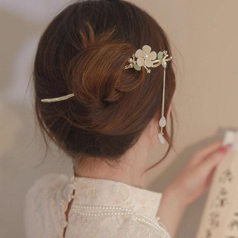 Super fairy ancient style high-end hairpin pendant step shaking hairpin Chinese style flower hair accessories design hairpin ancient style - CHL-STORE 