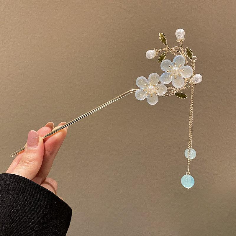 Super fairy ancient style high-end hairpin pendant step shaking hairpin Chinese style flower hair accessories design hairpin ancient style - CHL-STORE 