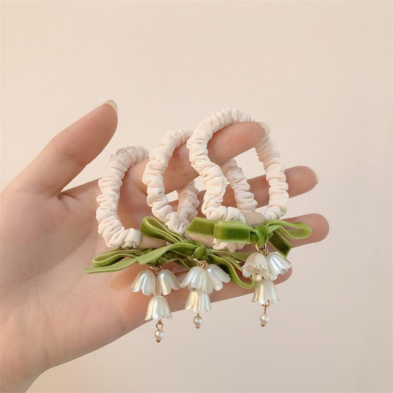 Sweet lily-of-the-valley, forest-based bow hair tie, thick, long and short, elegant and sweet, gorgeous and soft, popular elements, hair styling, hair accessories - CHL-STORE 