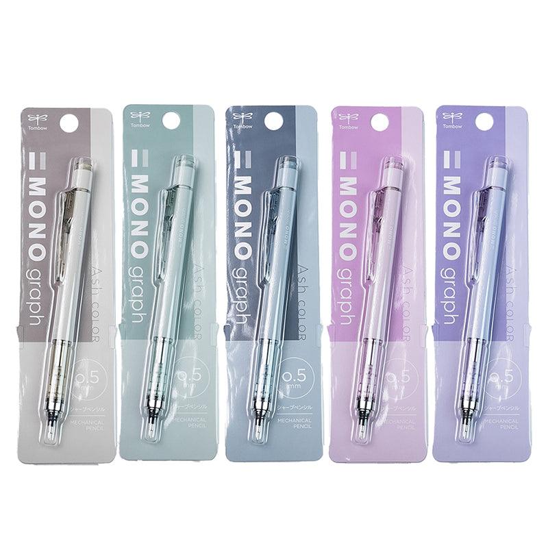 TOMBOW MONO graph Misty Gray Limited 0.5mm 0.3mm Mechanical Pencil + Eraser Japan Limited Edition Taupe Sage Green Iron Gray Lavender Purple - CHL-STORE 