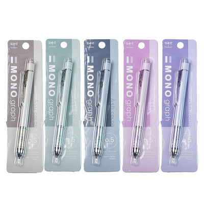 TOMBOW MONO graph Misty Gray Limited 0.5mm 0.3mm Mechanical Pencil + Eraser Japan Limited Edition Taupe Sage Green Iron Gray Lavender Purple - CHL-STORE 