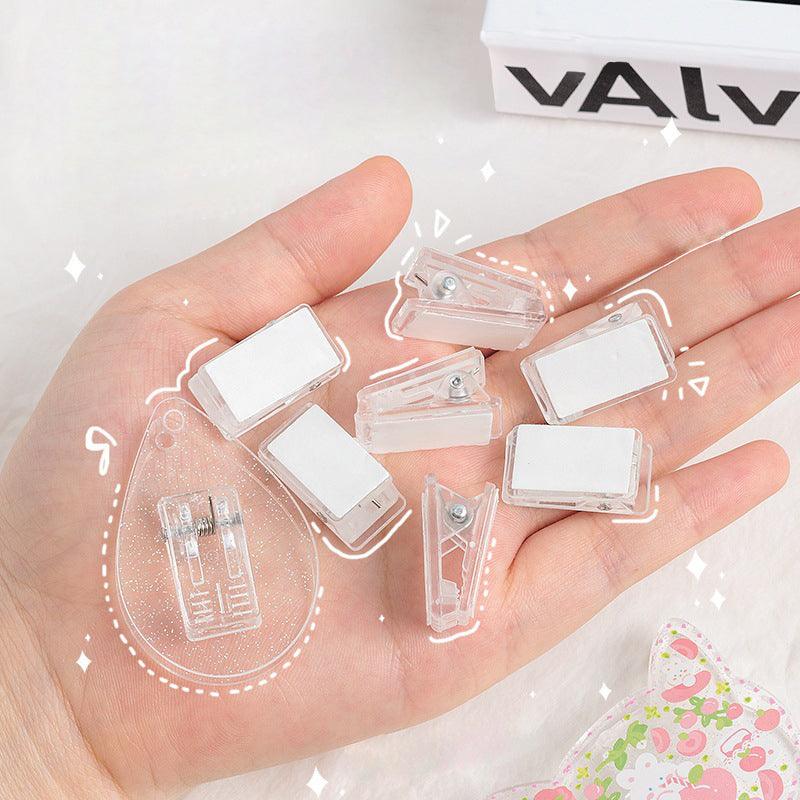 Transparent Plastic Badge Holder ID Badge Clip Spring Clip Data Storage Document Plastic Clip Office Supplies NP-H7TRIA-074 - CHL-STORE 