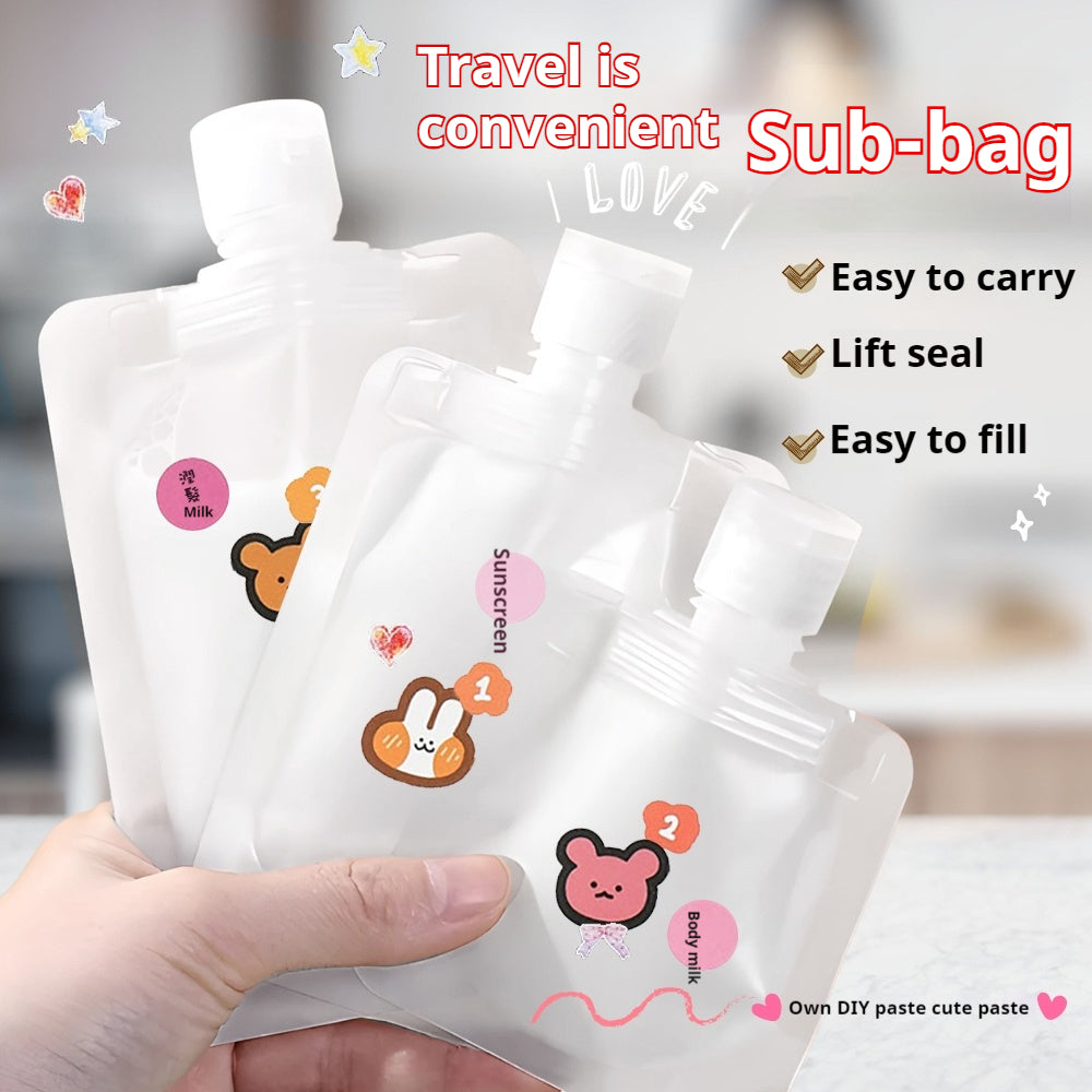 TravelEase Frosted Leak-Proof Refill Bags - 30ml, 50ml, 100ml