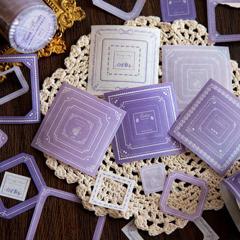 Twilight Tape Venetian Frame Series Roman Style Pocket Decoration Materials 6 Types 80 Pieces White Kraft Paper Frame Hollow Pocket Material Background Base DIY Collage - CHL-STORE 