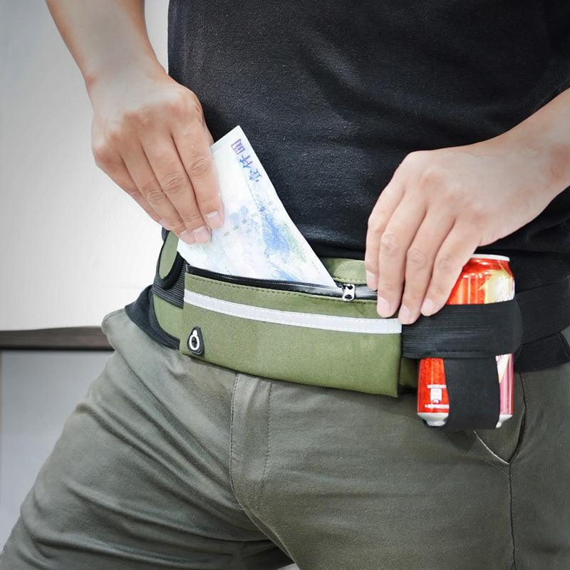 Waist Bag Sports Running Mobile Phone Anti-theft Safety Reflective Strip Water Resistant Army Green Red Navy AC-040004 - CHL-STORE 