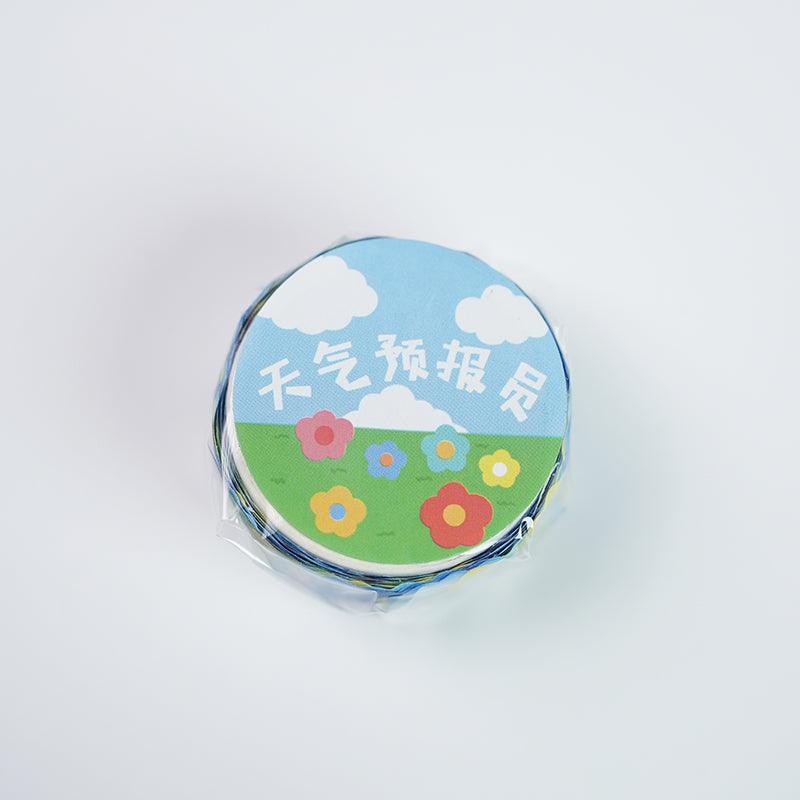 Wenshu Washi Tape Milk Hurrah Series 100pcs Special-shaped Collage Tearable Tape Hand-painted Sticker Animal Fruit Dessert Flower Weather Smiley Pocket DIY Collage Material - CHL-STORE 