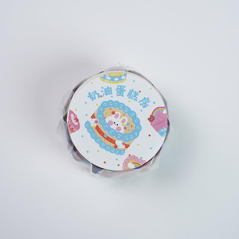 Wenshu Washi Tape Milk Hurrah Series 100pcs Special-shaped Collage Tearable Tape Hand-painted Sticker Animal Fruit Dessert Flower Weather Smiley Pocket DIY Collage Material - CHL-STORE 