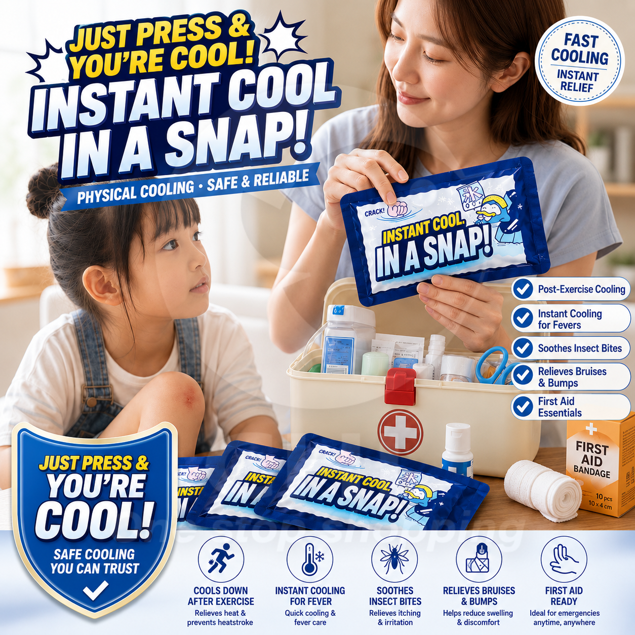 Instant Cool Relief Pack - Multi-Purpose, Travel-Friendly Solution