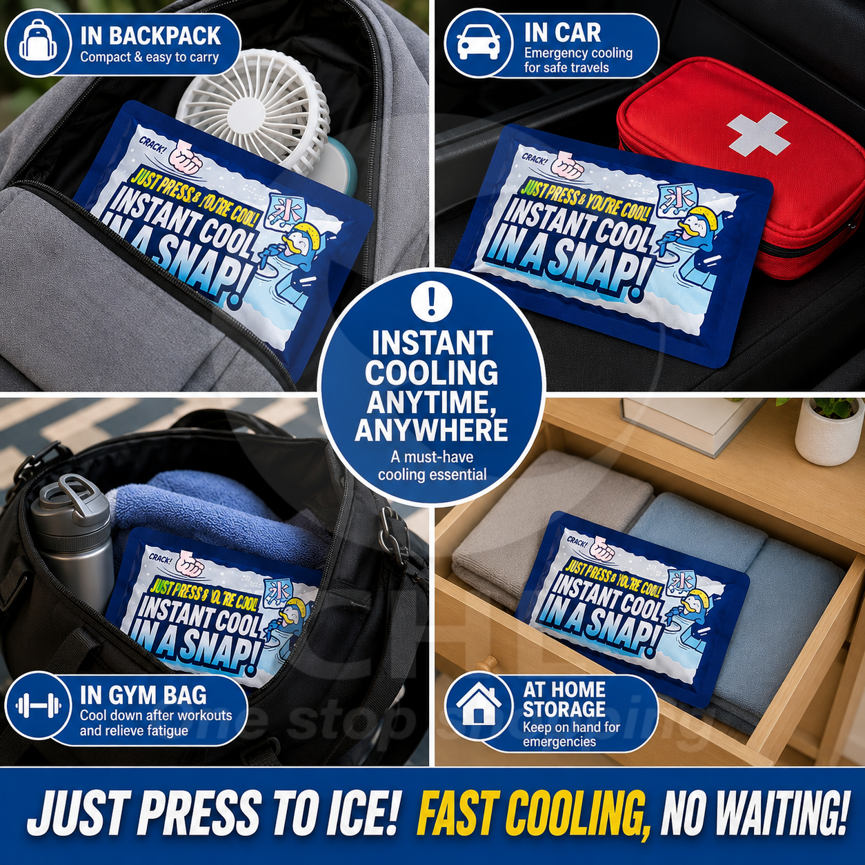 Instant Cool Relief Pack - Multi-Purpose, Travel-Friendly Solution