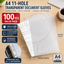 Transparent A4 Document Sleeves - 100 Pack Durable Waterproof Storage