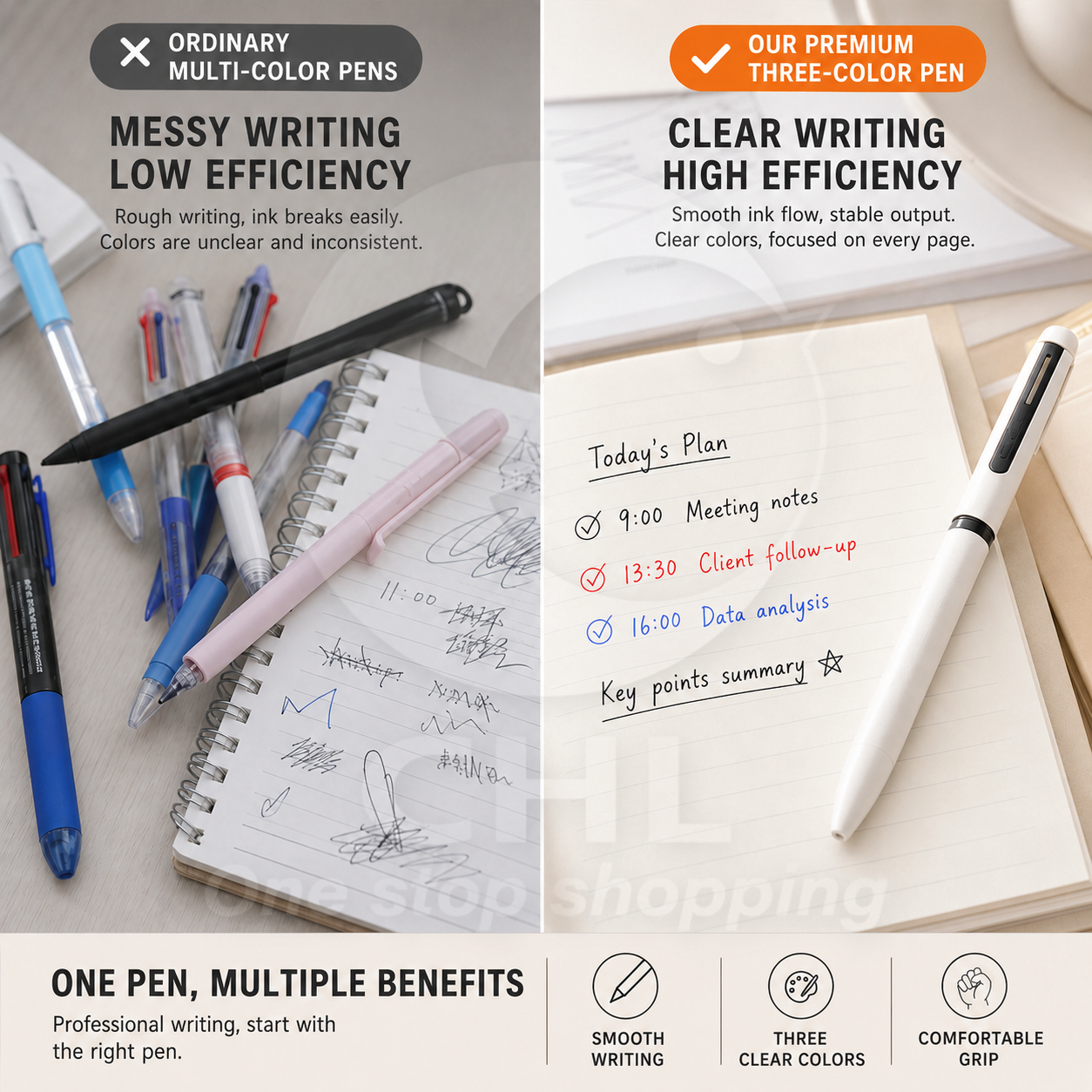UNI Jetstream Prime 0.5mm Three-color Rotating Ballpoint Pen Retractable Lite Touch Ink