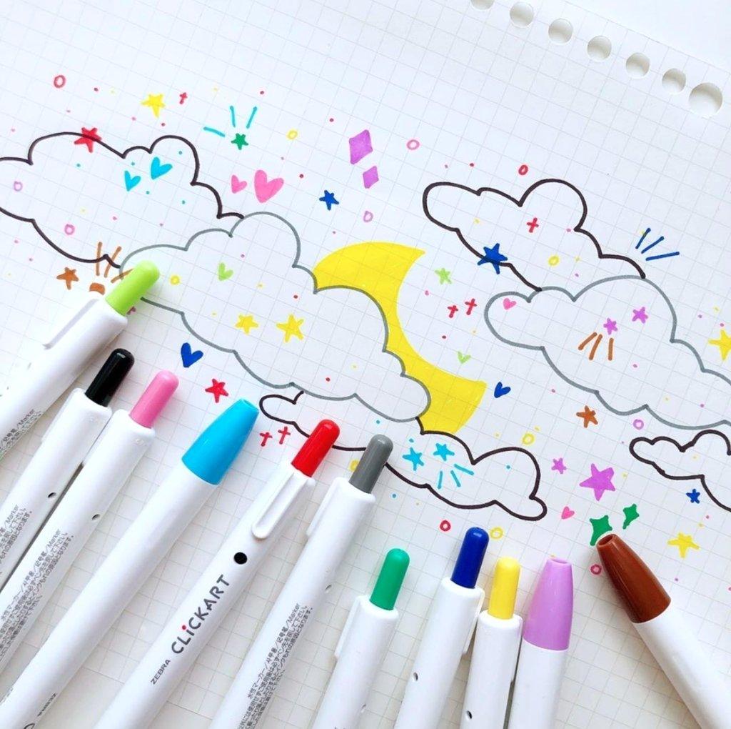 ZEBRA WYSS22 CLICKART Press-type water-based pen (all 36 colors) single / set - CHL-STORE 