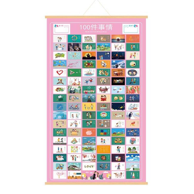 100 Little Things in Love Wall Mounted Solid Wood Hanging Scroll Memorial Day Memoirs RP-0000034 - CHL-STORE 