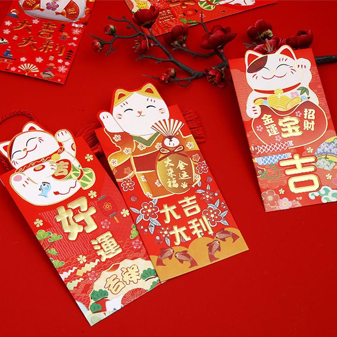 2022 New Year and Spring Lucky Red Packet Lucky Cat Red Packet 8pcs NP-090003 - CHL-STORE 