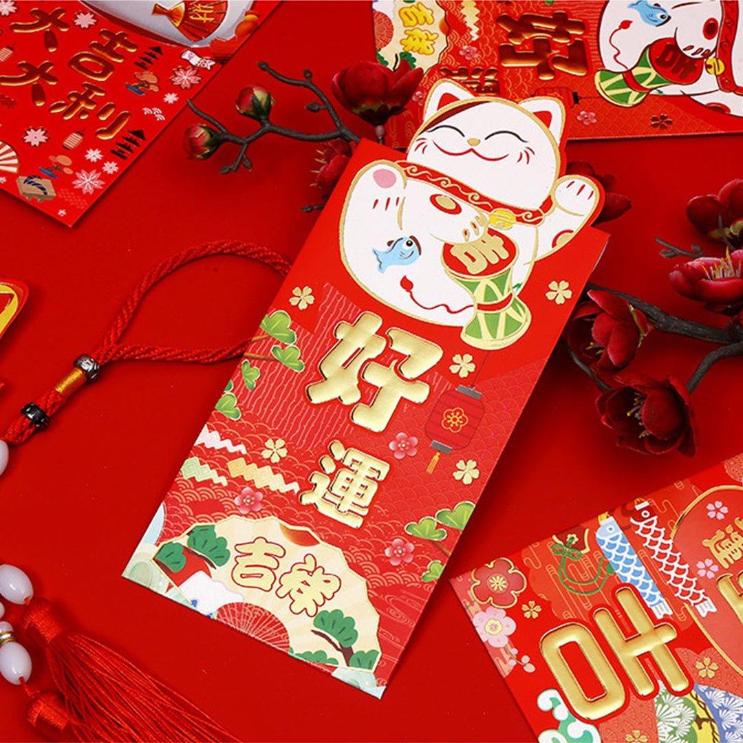 2022 New Year and Spring Lucky Red Packet Lucky Cat Red Packet 8pcs NP-090003 - CHL-STORE 