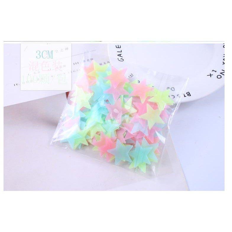 3CM Luminous Star Stickers 100 Fluorescent Wall Stickers Dream Star Wall Stickers 3D Stickers Wall Stickers Ceiling Stickers NP-H7TOG-901 - CHL-STORE 