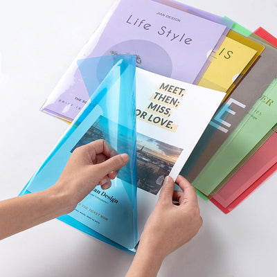 A4 color transparent L-shaped file folder NP-070053 - CHL-STORE 