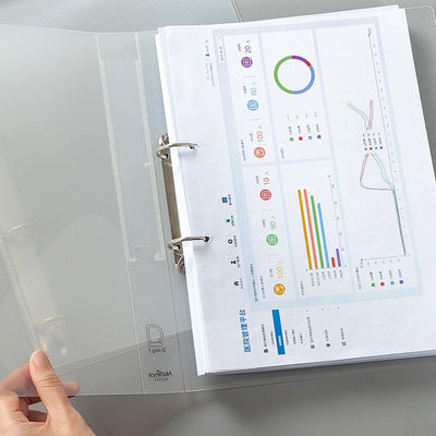 A4 PP DIAGONAL STRIPES TRANSPARENT FOLDER FOR 4 RING BINDER NP-070052 - CHL-STORE 