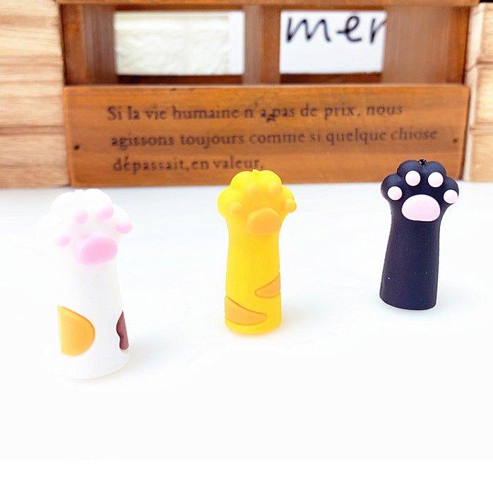 Ajimi cute cat paw shape soft glue children's pencil cap pen three-in-one mixed NP-010003 - CHL-STORE 