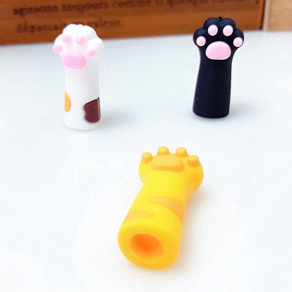 Ajimi cute cat paw shape soft glue children's pencil cap pen three-in-one mixed NP-010003 - CHL-STORE 