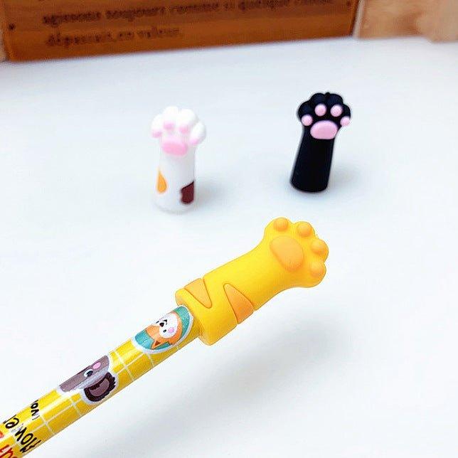 Ajimi cute cat paw shape soft glue children's pencil cap pen three-in-one mixed NP-010003 - CHL-STORE 