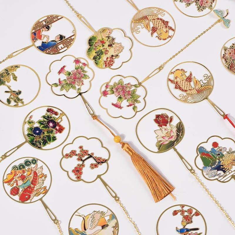 Antique Cultural and Creative Metal Bookmarks Modeling Bookmarks Fan Bookmarks Chinese Style - CHL-STORE 