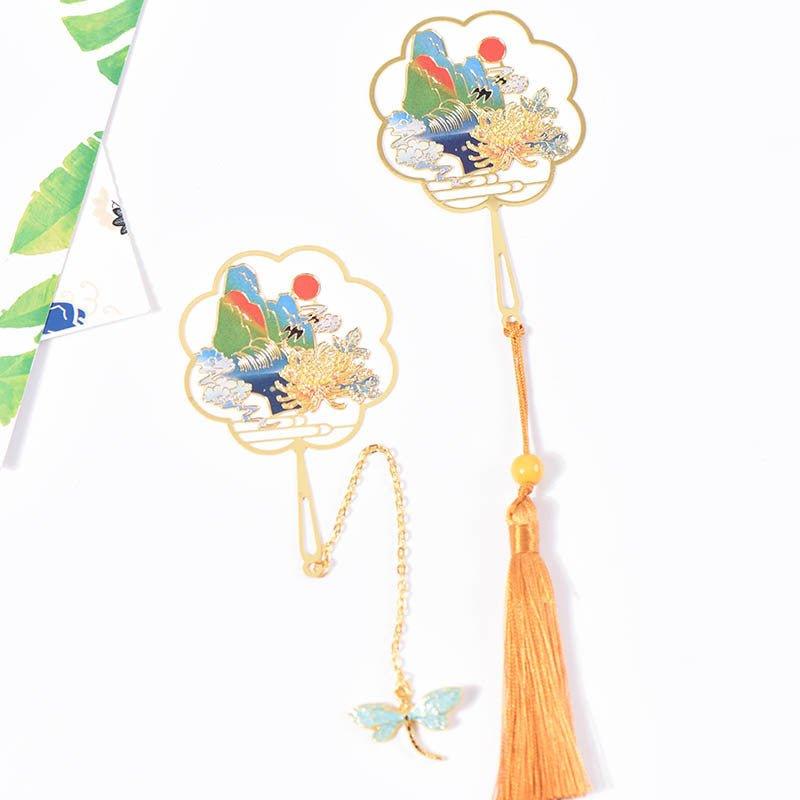 Antique Cultural and Creative Metal Bookmarks Modeling Bookmarks Fan Bookmarks Chinese Style - CHL-STORE 