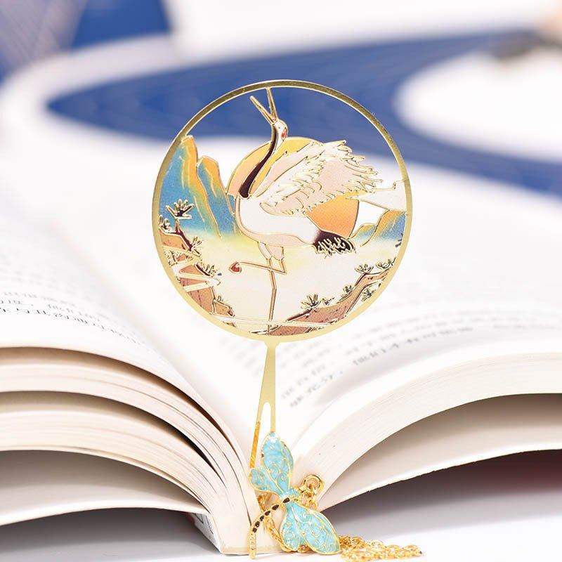 Antique Cultural and Creative Metal Bookmarks Modeling Bookmarks Fan Bookmarks Chinese Style - CHL-STORE 