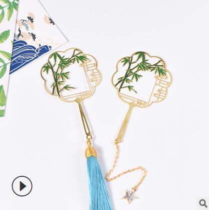 Antique Cultural and Creative Metal Bookmarks Modeling Bookmarks Fan Bookmarks Chinese Style - CHL-STORE 