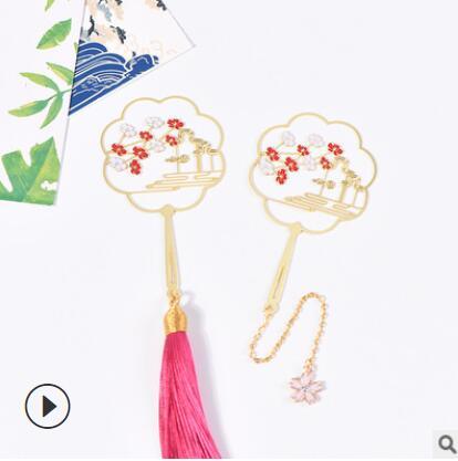 Antique Cultural and Creative Metal Bookmarks Modeling Bookmarks Fan Bookmarks Chinese Style - CHL-STORE 