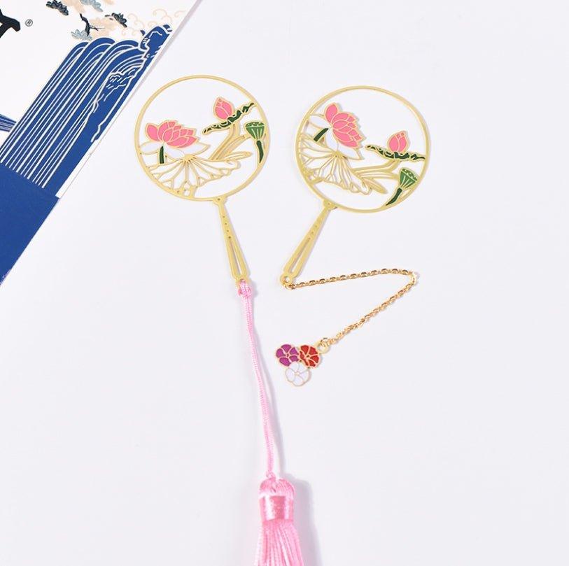 Antique Cultural and Creative Metal Bookmarks Modeling Bookmarks Fan Bookmarks Chinese Style - CHL-STORE 