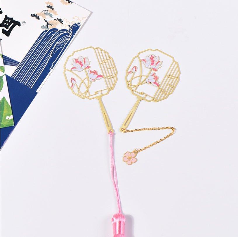 Antique Cultural and Creative Metal Bookmarks Modeling Bookmarks Fan Bookmarks Chinese Style - CHL-STORE 