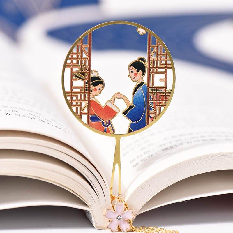 Antique Cultural and Creative Metal Bookmarks Modeling Bookmarks Fan Bookmarks Chinese Style - CHL-STORE 
