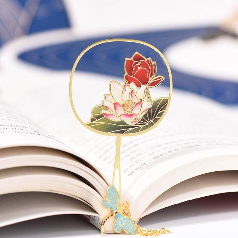 Antique Cultural and Creative Metal Bookmarks Modeling Bookmarks Fan Bookmarks Chinese Style - CHL-STORE 