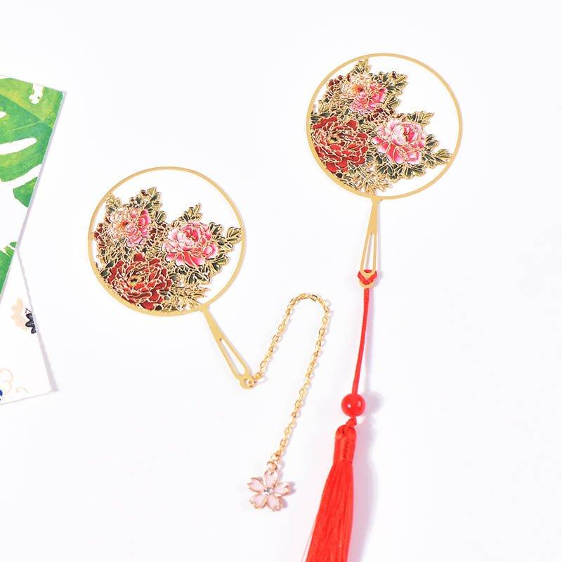 Antique Cultural and Creative Metal Bookmarks Modeling Bookmarks Fan Bookmarks Chinese Style - CHL-STORE 