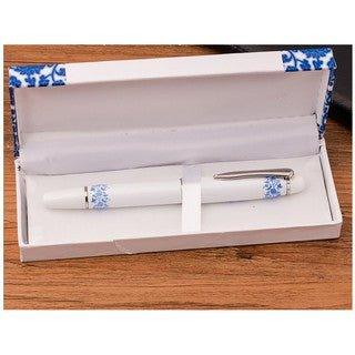Blue-and-White Porcelain Retro Texture Modeling Ballpoint Pen Signature Pen Black Ink 0.5mm Ballpoint Pen Gift Box NP-HTNQI-201 - CHL-STORE 