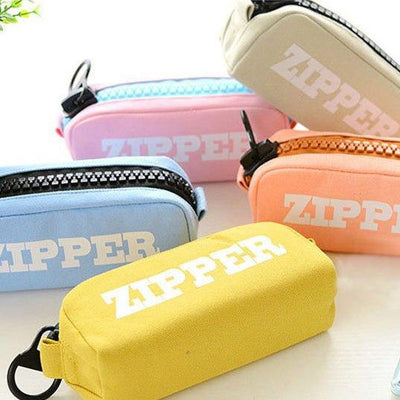 Canvas Pencil Case Large Capacity Pencil Case ZIPPER Pencil Case Solid Color Pencil Case Zipper Pencil Case Pencil Bag Storage Bag Cosmetic Bag NP-H7TAF-156 - CHL-STORE 