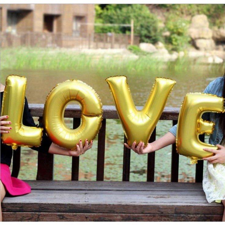 Celebration Surprise Party Decoration 40 inch Aluminum Film Balloon Golden LOVE Shape Balloon Alphabet Balloon Professing Love Balloon NP-H7TOF-904-01 - CHL-STORE 