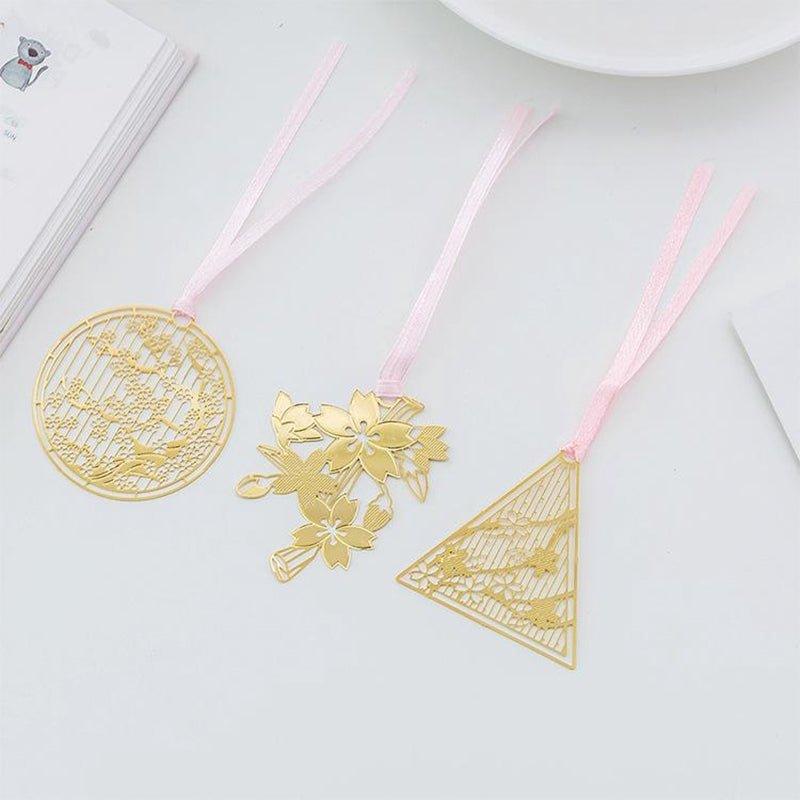 Cherry Blossom Series Metal Hollow Bookmarks Cherry Blossom Bookmarks Metal Bookmarks Gold Bookmarks Classic Bookmarks Retro Bookmarks Sakura Bookmarks Japanese Style Spring NP-HEZQI-906 - CHL-STORE 