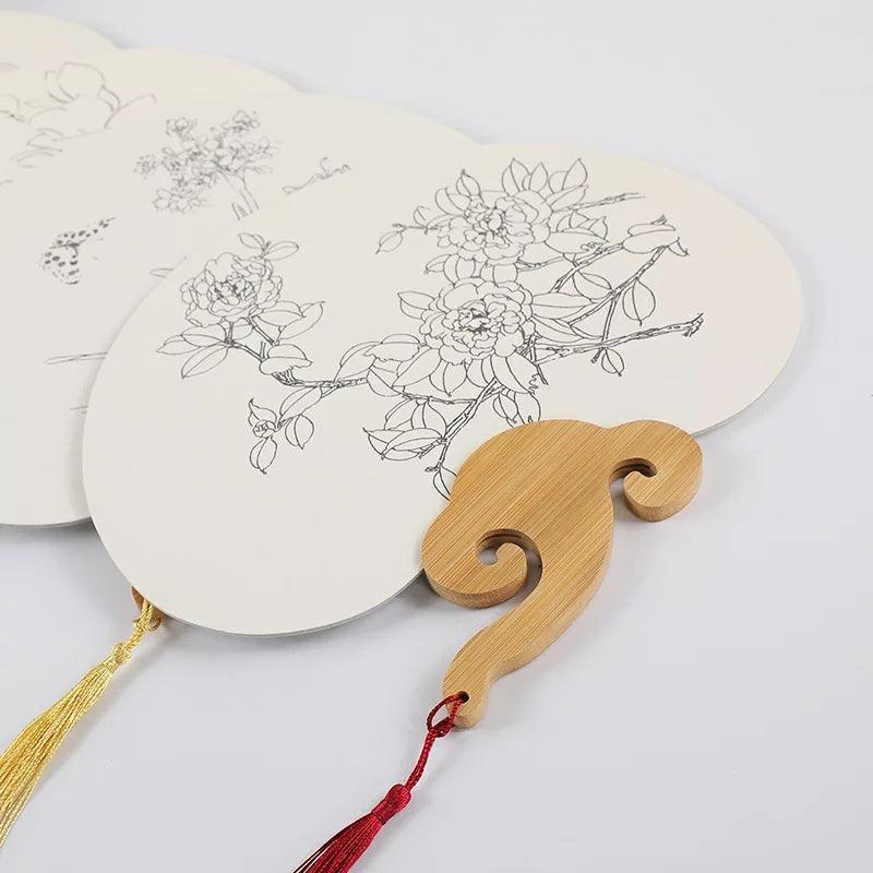 CHINESE COURT STYLE BLANK XUAN PAPER HAND FAN FOR DIY PAINTING TO-000027 - CHL-STORE 