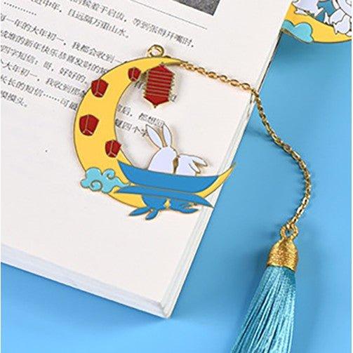 Chinese style mid-autumn festival reunion jade rabbit metal bookmark - CHL-STORE 