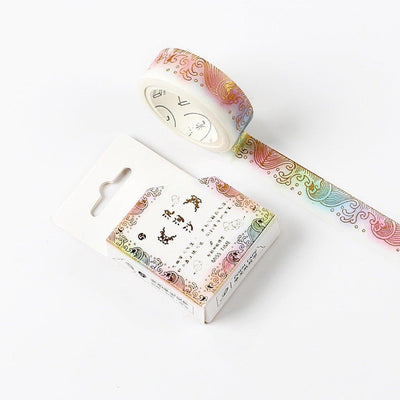Chinese wind paper tape Jin pattern bronzing series Bronzing paper tape Retro pattern paper tape Texture paper tape Retro bronzing Vintage pattern Chinese pattern Retro style Washi tape - CHL-STORE 