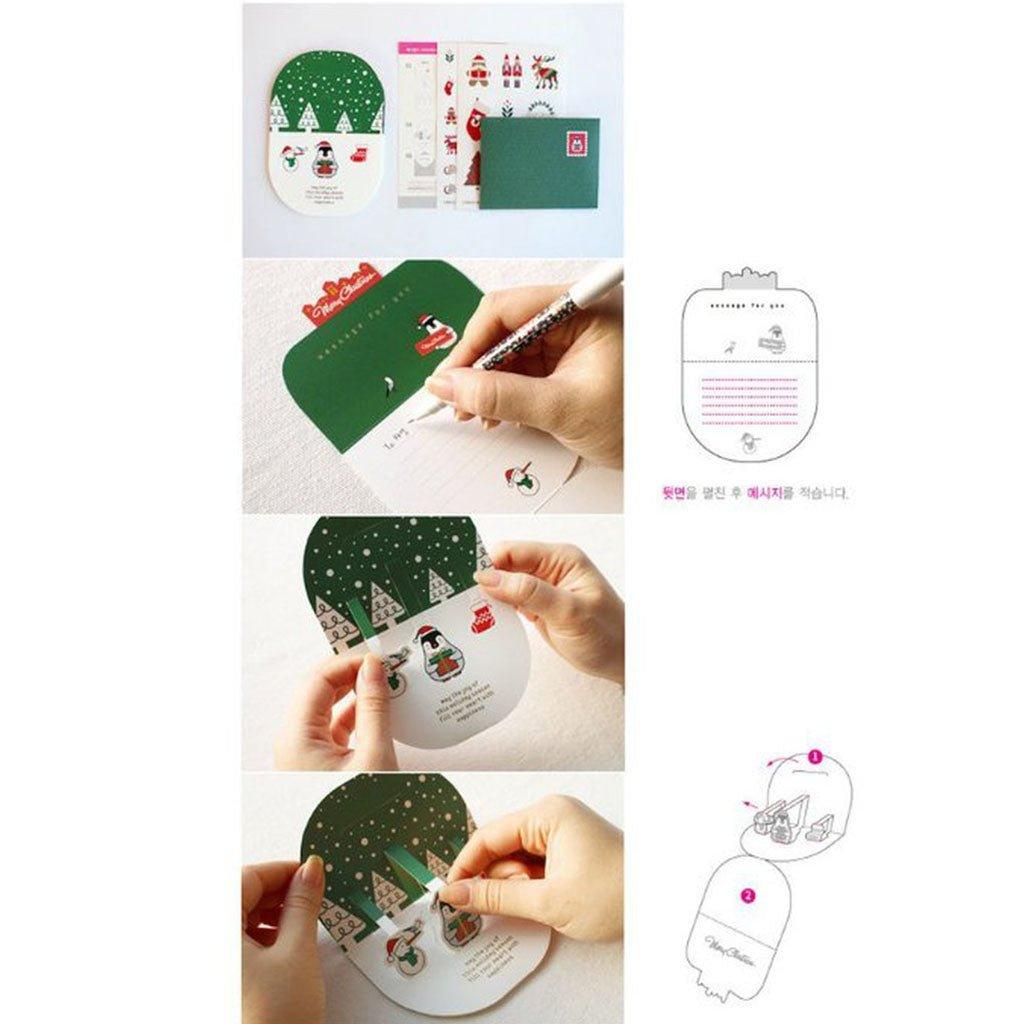 Christmas Festive Cards Cute Animal Pop-up Greeting Cards Pop-up Greeting Cards With Envelope - CHL-STORE 
