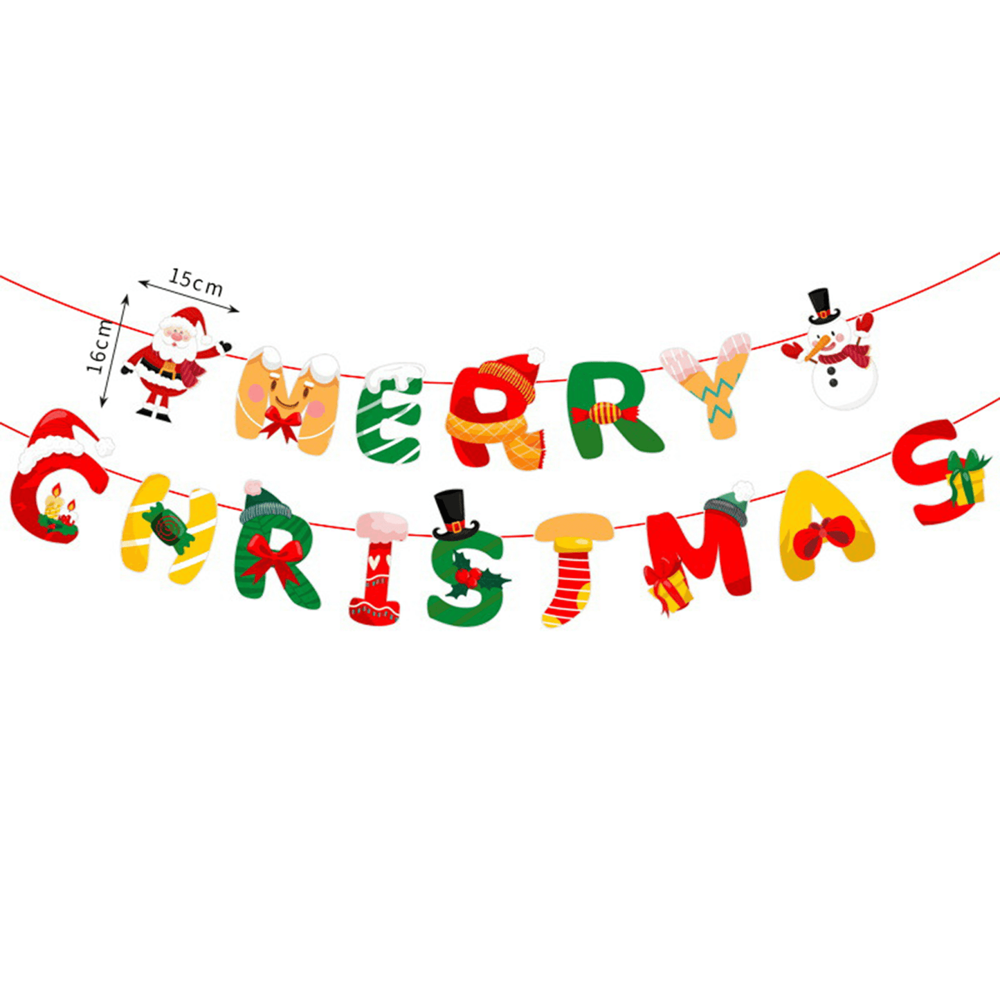 Christmas Flag Decoration Arrangement Pull Flag Hanging Decoration Party Birthday Festival Commemorative Paper LI-030014 - CHL-STORE 