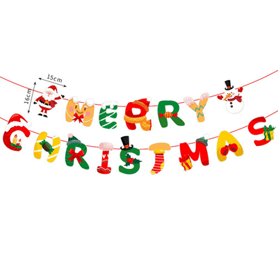 Christmas Flag Decoration Arrangement Pull Flag Hanging Decoration Party Birthday Festival Commemorative Paper LI-030014 - CHL-STORE 